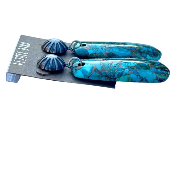 New - Turquoise Slab Earrings from Peyote Bird - Picture 8 of 11